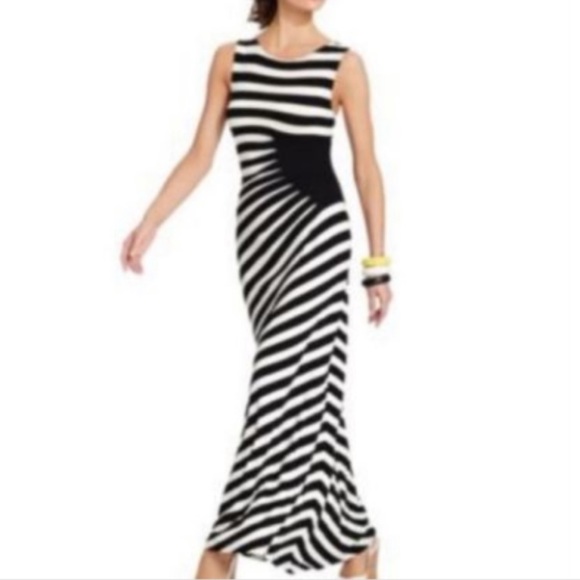 ECI Dresses & Skirts - ECI | NWT Women’s Sleeveless Ruche Maxi Dress Size M Striped Stretchy